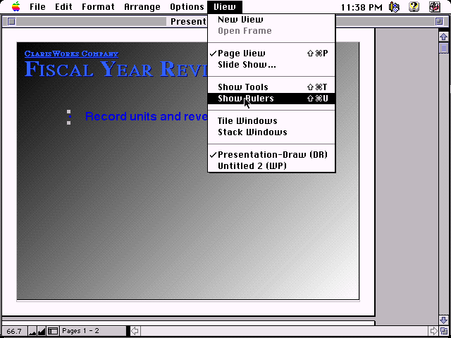 ClarisWorks 2.0 for Mac - Presentation
